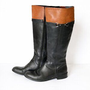 Clark’s Pita Topeka' Waterproof Riding Boot in Black and Tan w/ Hardware Size 7